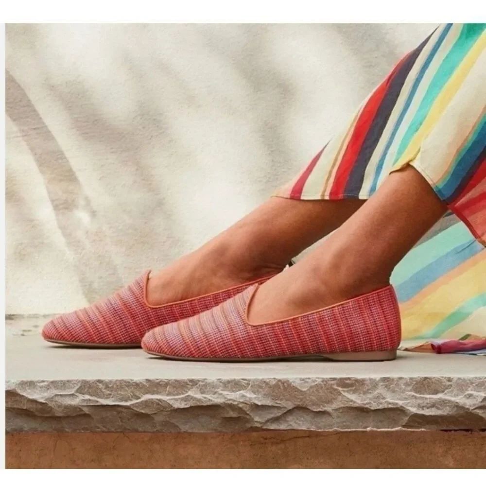 Birdies Heron Pointed Toe Flats in Sangria Stripe sz 8 EUC